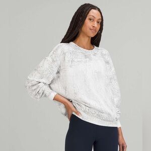 Lululemon Perfectly Oversized Crew Thread Dye White Black